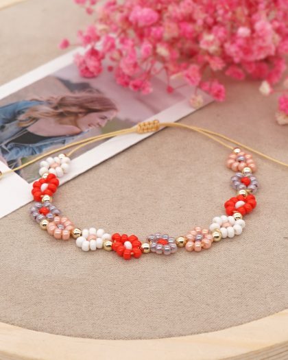 Daisy Handmade Beads Flower Bracelets Adjustable